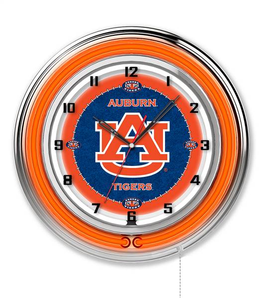 Auburn University 19 inch Double Neon Wall Clock