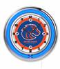 Boise State University 19 inch Double Neon Wall Clock
