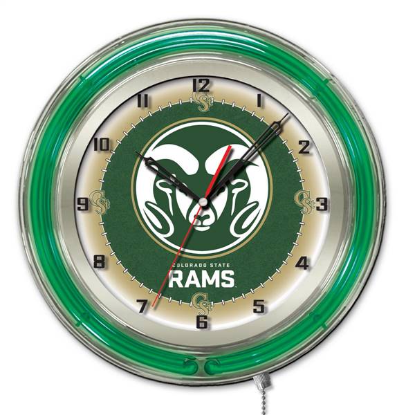 Colorado State University 19 inch Double Neon Wall Clock