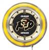 University of Colorado 19 inch Double Neon Wall Clock