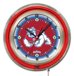 Fresno State University 19 inch Double Neon Wall Clock