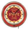 Iowa State University 19 inch Double Neon Wall Clock