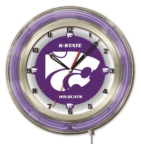 Kansas State University 19 inch Double Neon Wall Clock