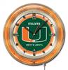 University of Miami (FL) 19 inch Double Neon Wall Clock