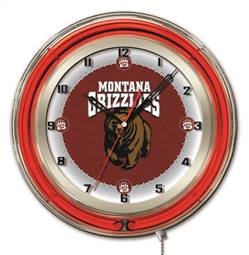 University of Montana 19 inch Double Neon Wall Clock