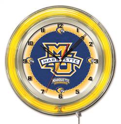 Marquette University 19 inch Double Neon Wall Clock