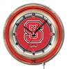 North Carolina State University 19 inch Double Neon Wall Clock