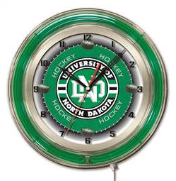 University of North Dakota (Hockey) 19 inch Double Neon Wall Clock