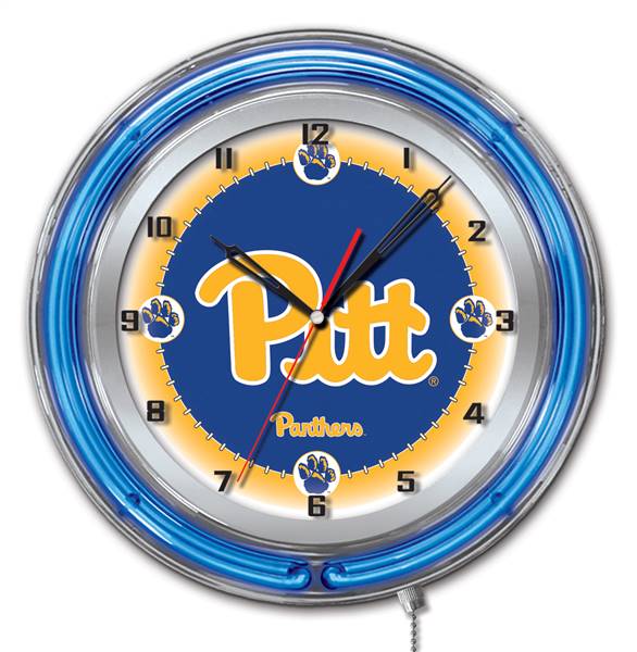 University of Pittsburgh 19 inch Double Neon Wall Clock