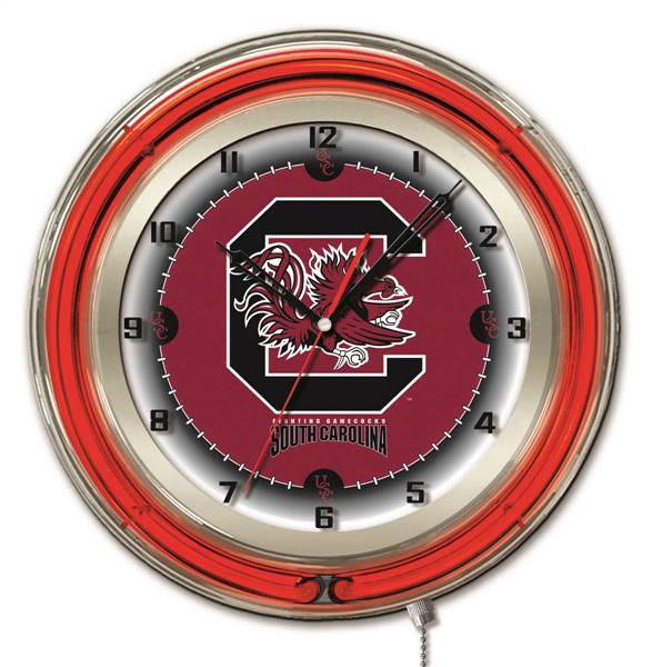 University of South Carolina 19 inch Double Neon Wall Clock