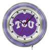 Texas Christian University 19 inch Double Neon Wall Clock