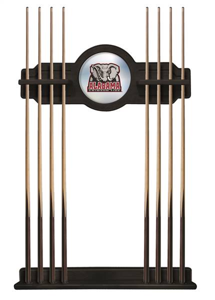 University of Alabama (Elephant) Solid Wood Cue Rack with a Black Finish