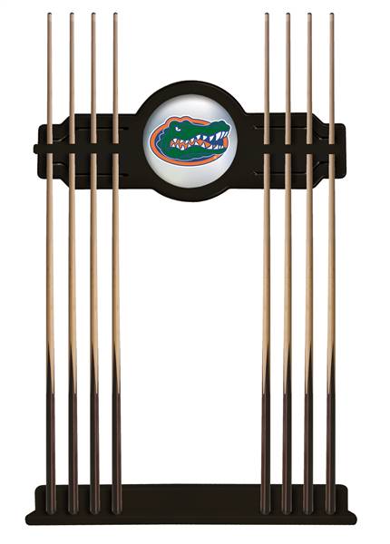 University of Florida Solid Wood Cue Rack with a Black Finish