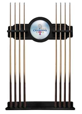 Texas Rangers - 2023 World Series Champions  Solid Wood Cue Rack Black 