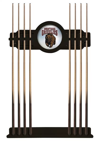 University of Montana Solid Wood Cue Rack with a Black Finish