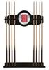 North Carolina State University Solid Wood Cue Rack with a Black Finish