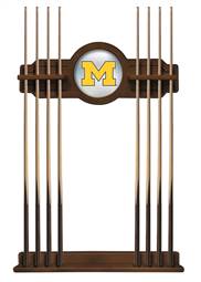 University of Michigan Solid Wood Cue Rack with a Chardonnay Finish