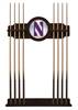 Northwestern University Solid Wood Cue Rack with a English Tudor Finish