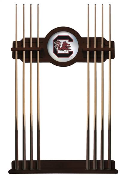 University of South Carolina Solid Wood Cue Rack with a English Tudor Finish