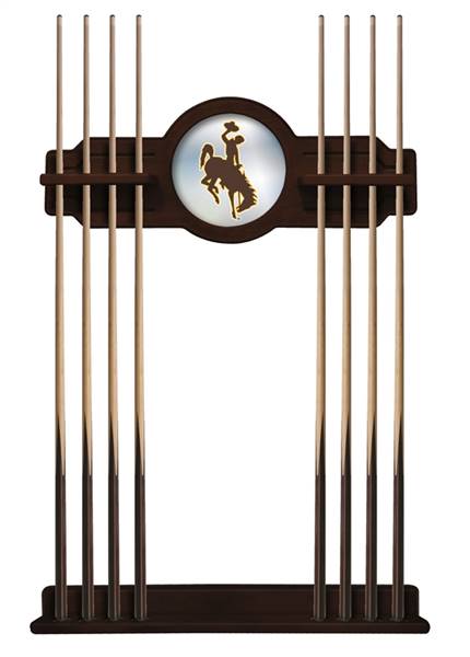 University of Wyoming Solid Wood Cue Rack with a English Tudor Finish
