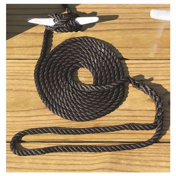 Boater Sports BLACK 3/8 X 10 ft.  3-Strand Twisted Docklines - Nylon Rope