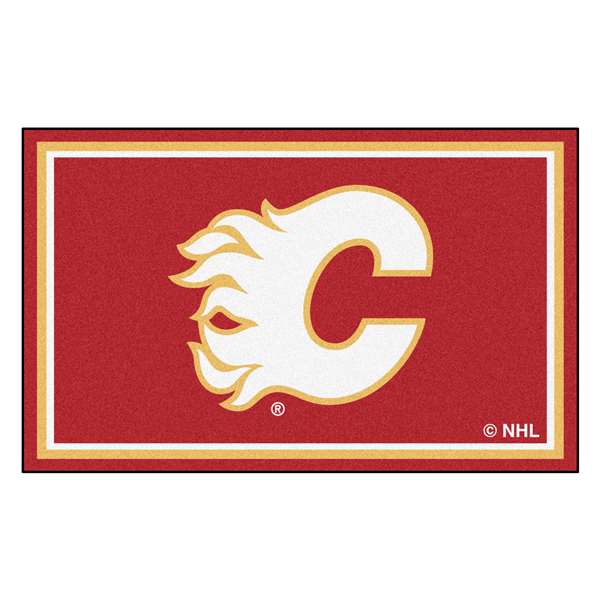 Calgary Flames Flames 4x6 Rug