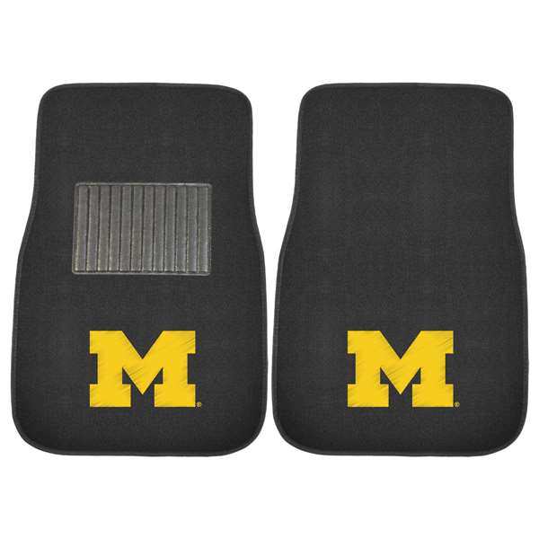 University of Michigan Wolverines 2-pc Embroidered Car Mat Set