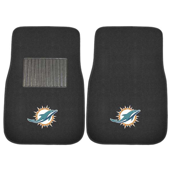 Miami Dolphins Dolphins 2-pc Embroidered Car Mat Set