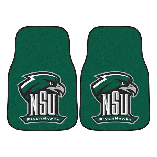 Northeastern State University Riverhawks 2-pc Carpet Car Mat Set