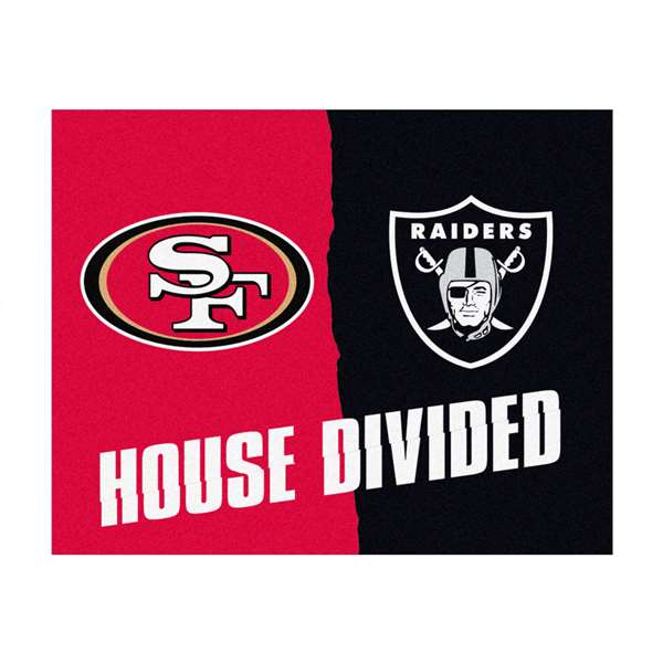 NFL House Divided - 49ers / Raiders House Divided House Divided Mat