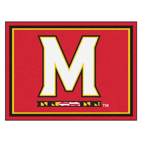 University of Maryland 8x10 Rug M & Flag Strip Logo