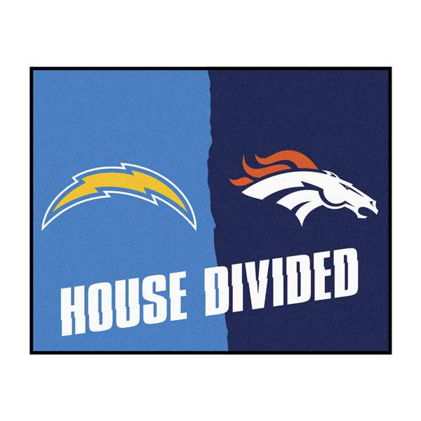 NFL House Divided - Chargers/ Broncos House Divided House Divided Mat