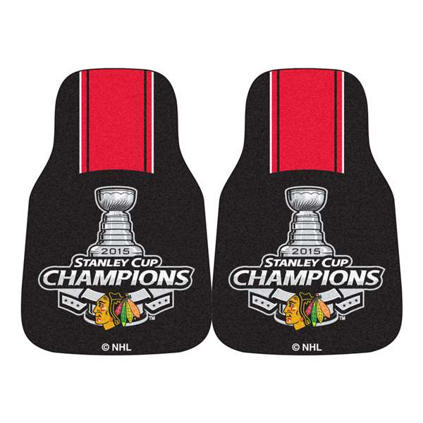 Chicago Blackhawks 2015 Stanley Cup Champions 2-piece Carpeted Cat Mats 17"x27"