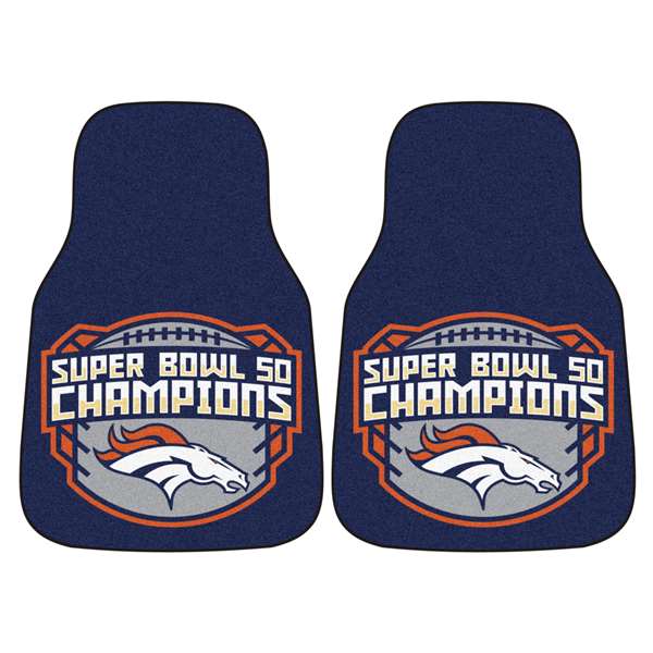 NFL - Denver Broncos Super Bowl 50 Champions  2-pc Printed Carpet Car Mat Set