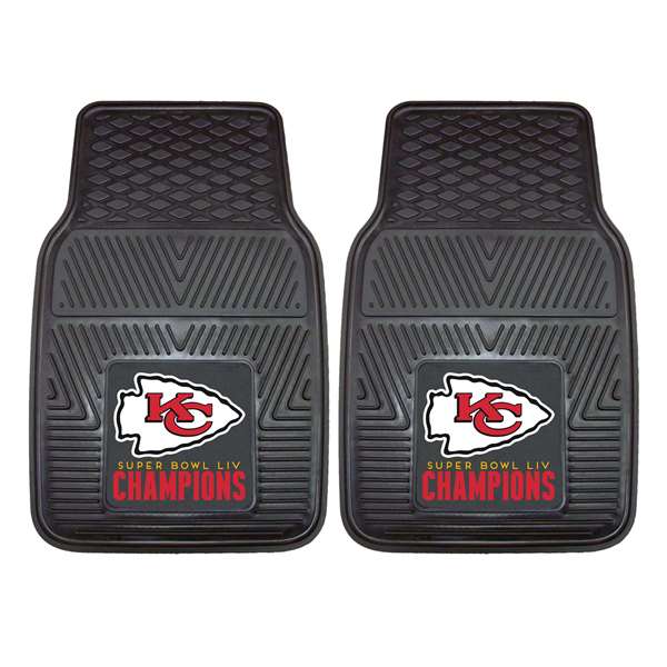 Kansas City Chiefs Super Bowl LIV 54 Champions 2-pc Vinyl Car Mat Set 17"x27"