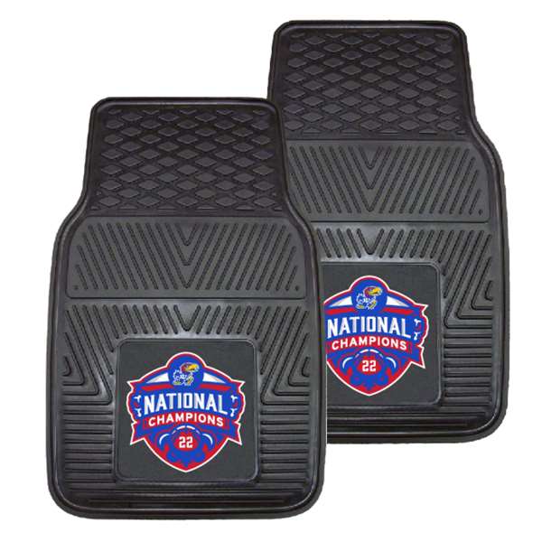 Kansas Jayhawks 2021-22 NCAA Basketball National Champions Heavy Duty Vinyl Car Mat Set - 2 Pieces