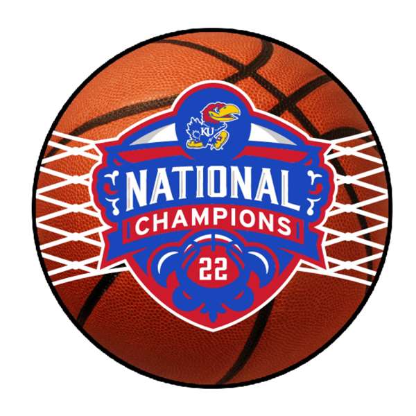 Kansas Jayhawks 2021-22 NCAA Basketball National Champions Basketball Rug - 27in. Diameter