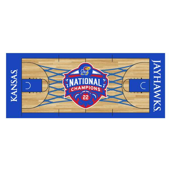 Kansas Jayhawks 2021-22 NCAA Basketball National Champions Court Runner Rug - 30in. x 72in.