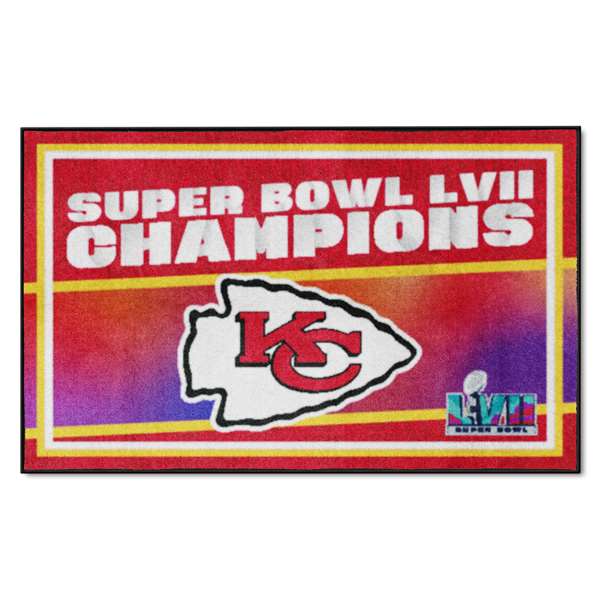 Kansas City Chiefs Super Bowl LVII Champions 4ft. x 6ft. Plush Area Rug