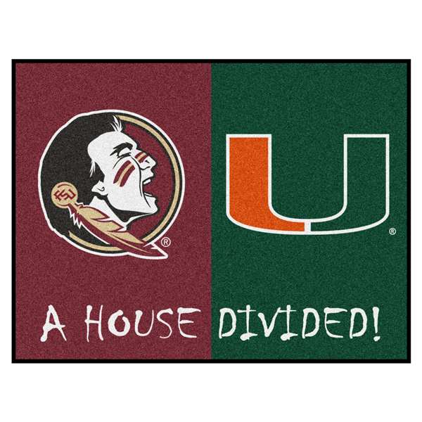 House Divided - Florida State / Miami House Divided House Divided Mat