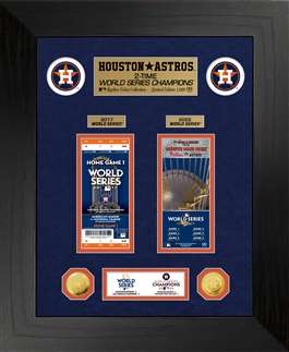 Houston Astros Deluxe  2-Time World Series Champions Gold Coin & Ticket Collection  