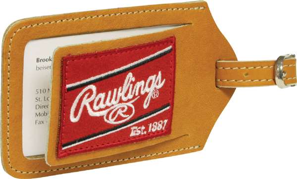 Rawlings  Heart of the Hide LUGGAGE TAG - TAN - 4 3/4 x 2 3/4 inches 