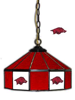 University Of Arkansas 14 Inch Glass Pub Lamp