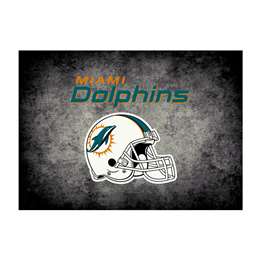 Miami Dolphins 8x11 Distressed Rug