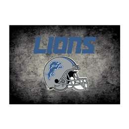 Detroit Lions 8x11 Distressed Rug