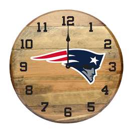 New England Patriots Oak Barrel Clock