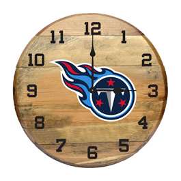 Tennessee Titans Oak Barrel Clock