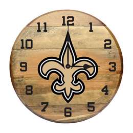 New Orleans Saints Oak Barrel Clock
