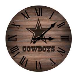 Dallas Cowboys Rustic 16" Clock