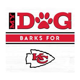 Kansas City Chiefs My Dog Barks White Wall Art